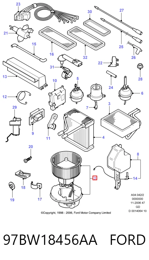 Motor de ventilador de forno (de aquecedor de salão) Ford Mondeo preço, a partir de 35,75 USD