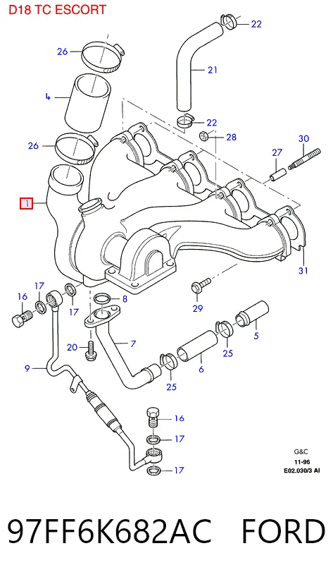  Turbina Ford Mondeo II sedan (BFP) (1996 - 2000) II