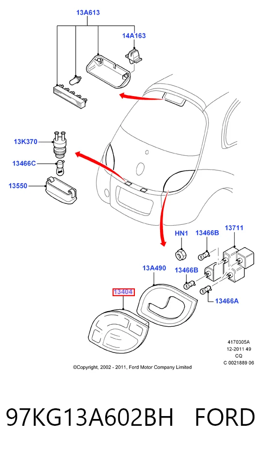 Lanterna traseira direita Ford Ka  RBT