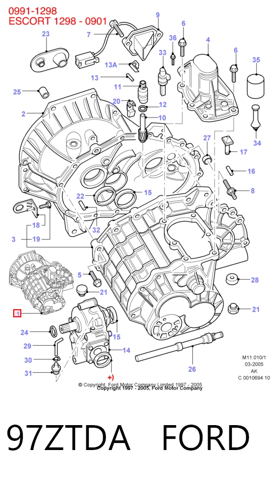 Caixa de Mudança montada (caixa mecânica de velocidades) para Ford Mondeo I GBP