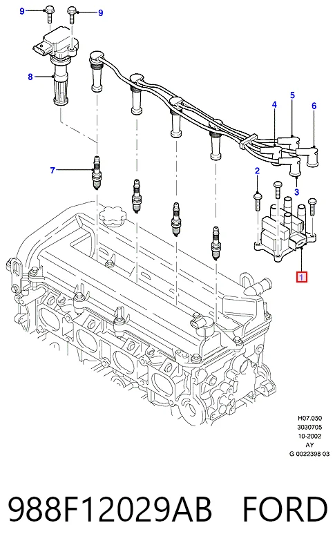 988F12029AB Ford Bobina de ignição