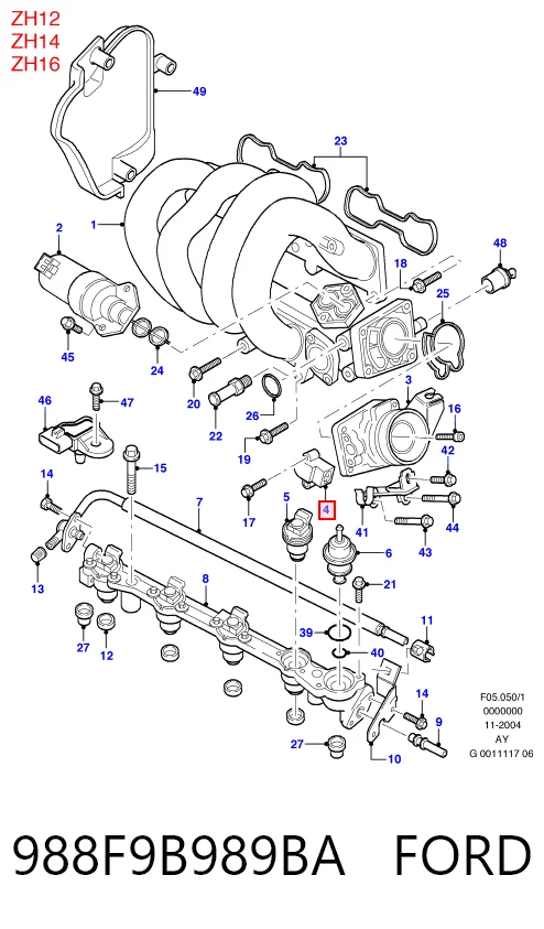 988F9B989BA Ford Sensor de posição da válvula de borboleta (potenciômetro)