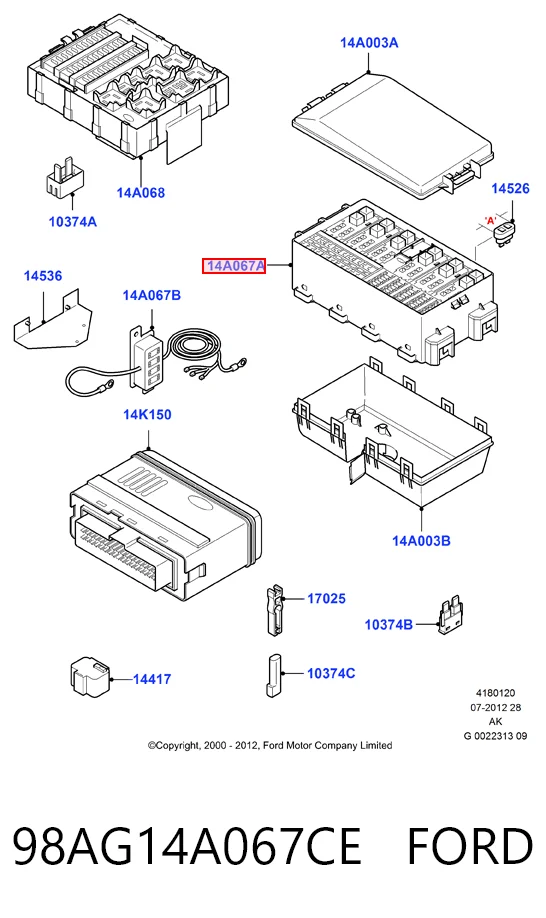 Unidade de dispositivos de segurança para Ford Focus I DFW