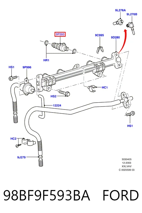 Injetor de injeção de combustível para Ford Fiesta COURIER J5S, J3S