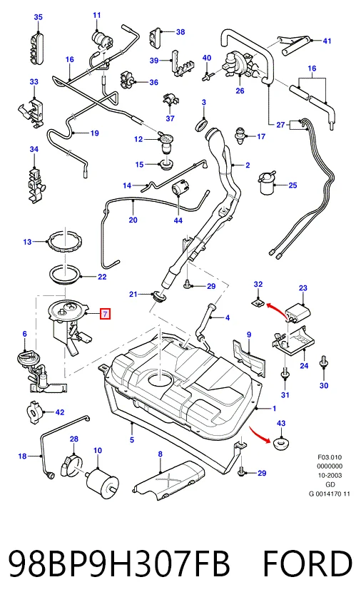 Compre Módulo de bomba de combustível com sensor do nível de combustível Ford Mondeo 2
