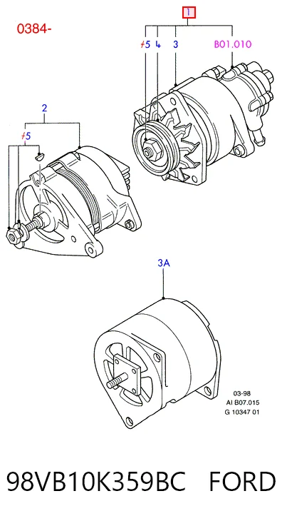 98VB10K359BC Ford Gerador