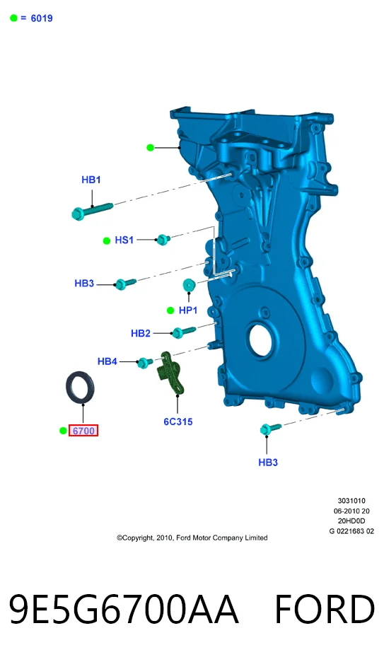 Compre P7736401 Glaser Vedação dianteira de cambota de motor
