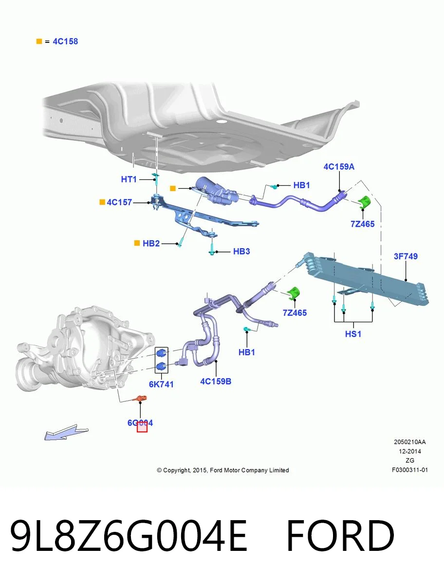 9L8Z6G004E Ford Sensor de temperatura de óleo de motor