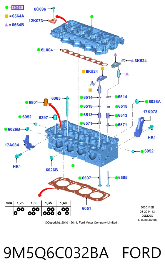 Cabeça de motor (CBC) para Ford Kuga II CBS