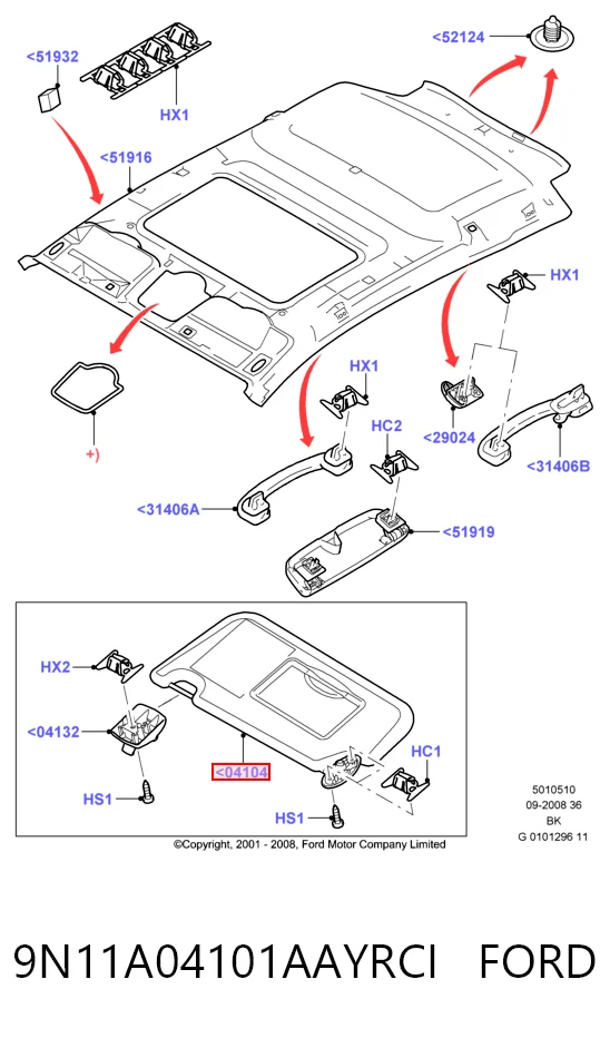 Pala contra o sol para Ford Fusion  JU