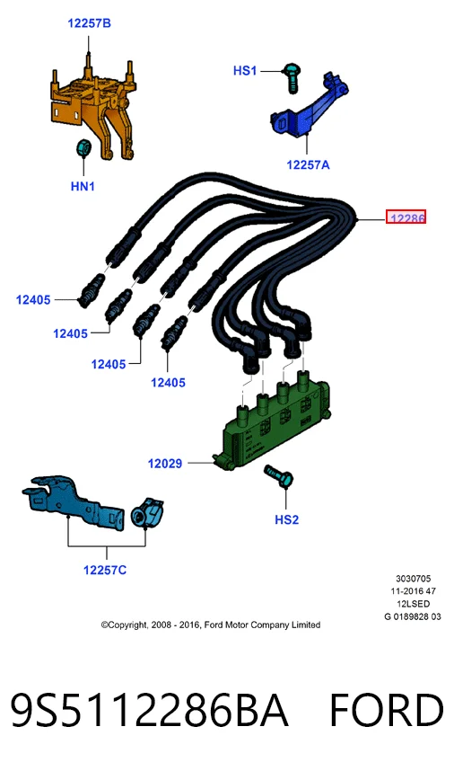 Fios de alta voltagem, kit Fiat Qubo  225