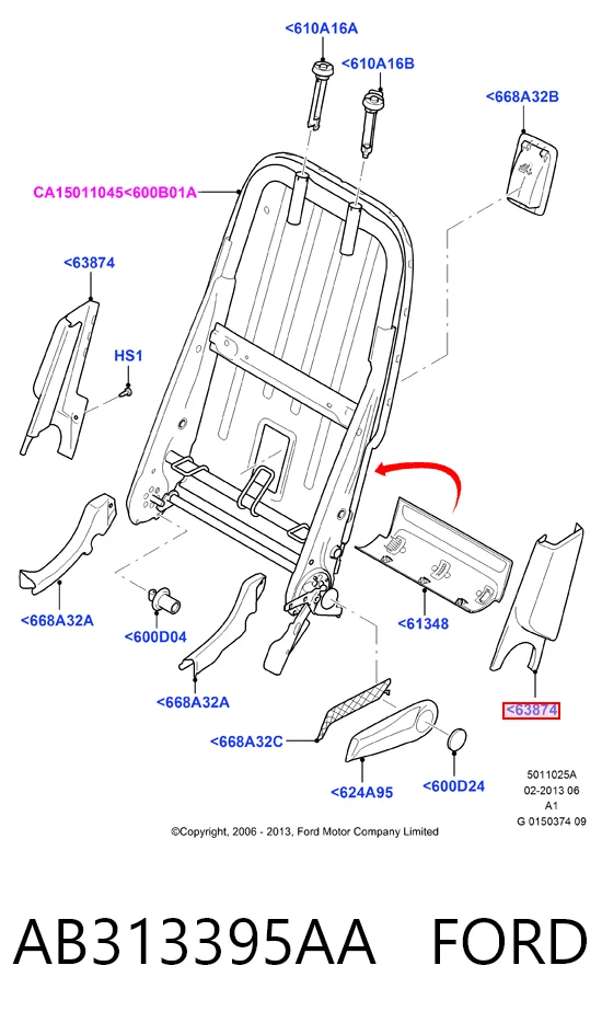AB313395AA Ford Suporte de esfera inferior
