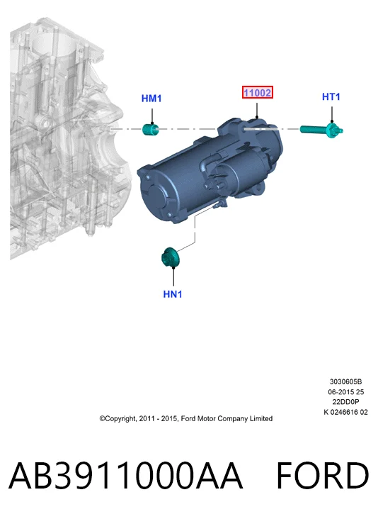 AB3911000AA Ford Motor de arranco