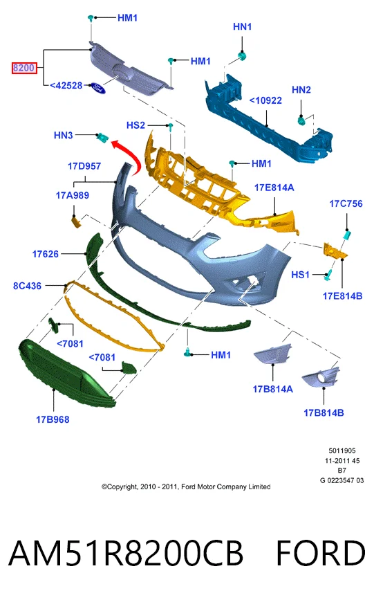 Grelha do radiador para Ford C-Max Grand CB7