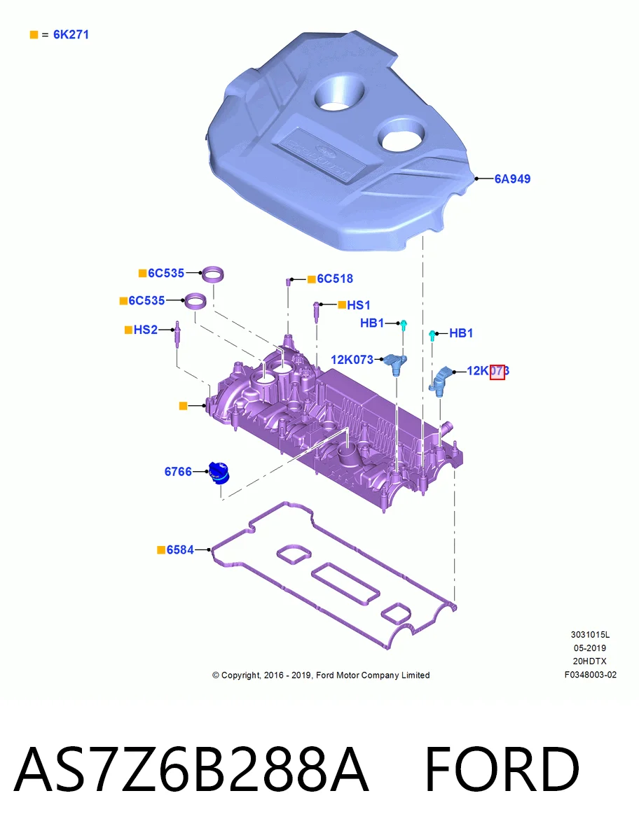 AS7Z6B288A Ford Sensor de posição da árvore distribuidora