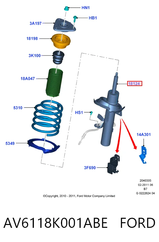AV6118K001ABE Ford