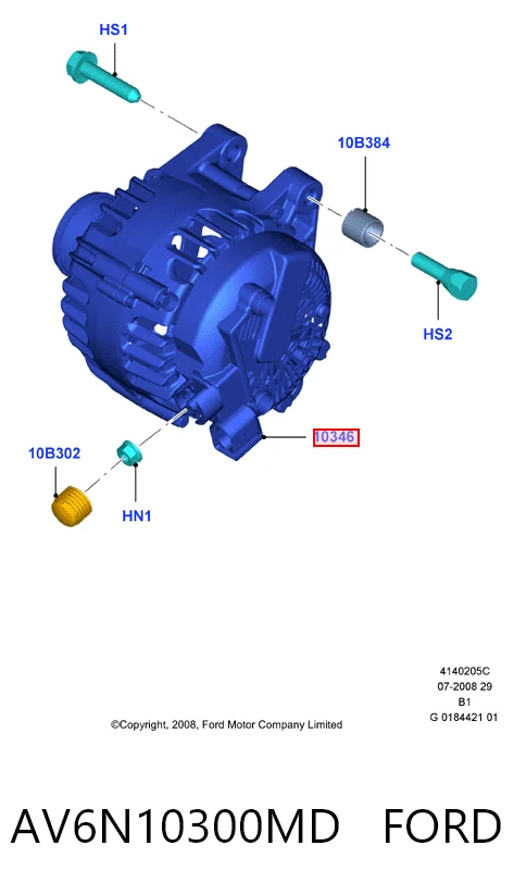 AV6N10300MD Ford Gerador