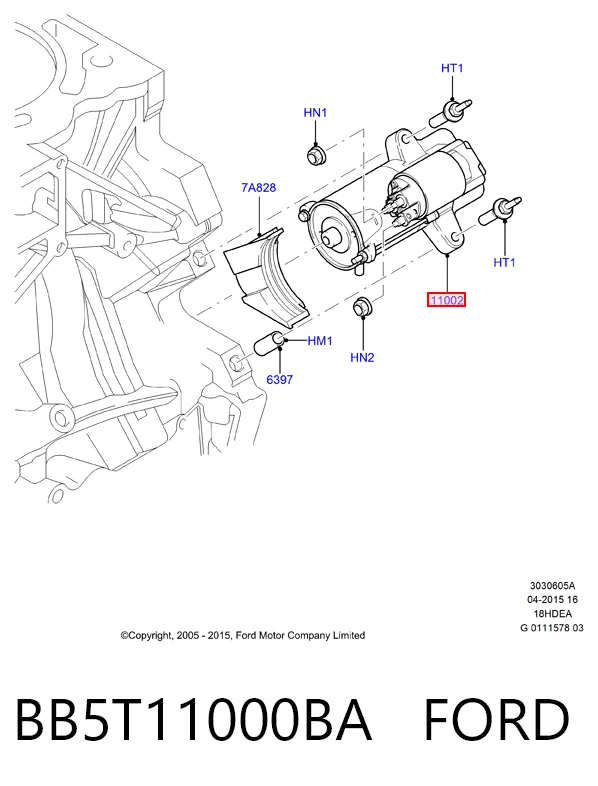 BB5T11000BA Ford Motor de arranco