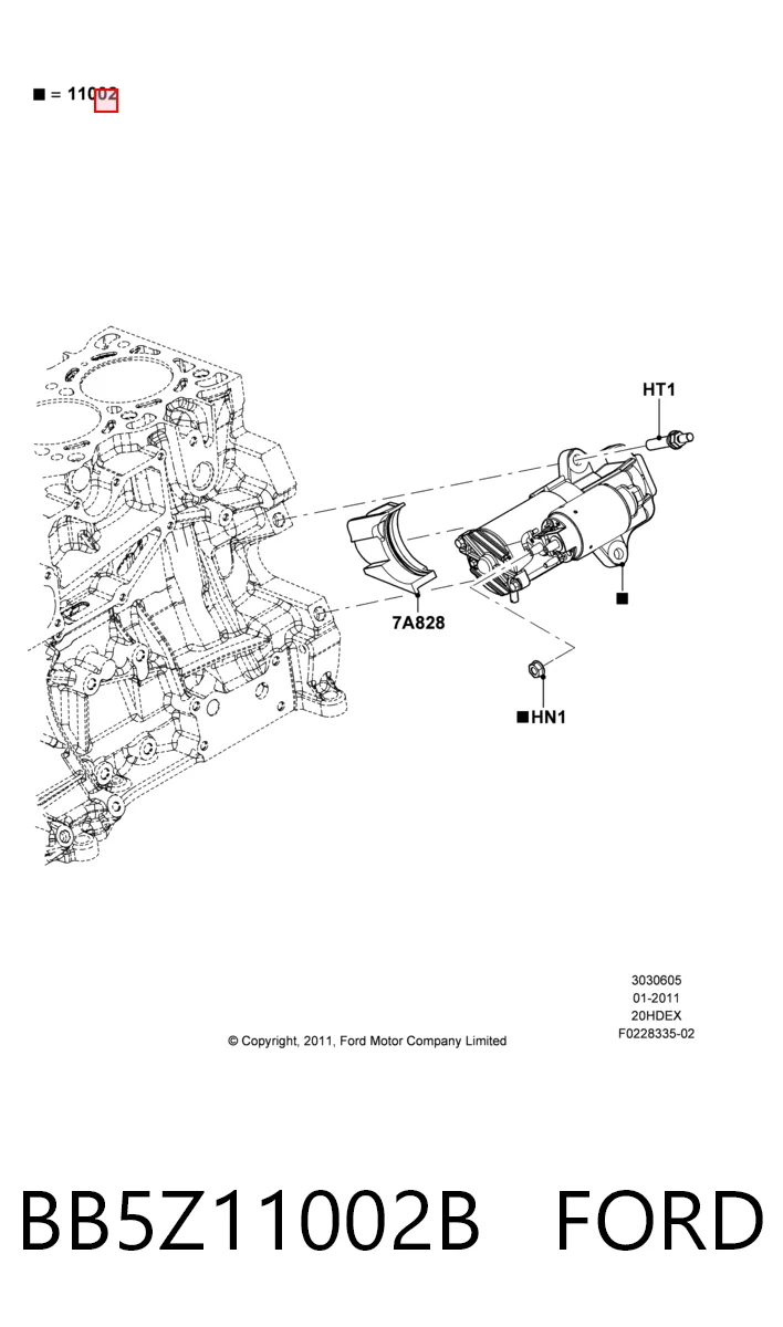 Motor de arranco para Ford Edge I U387