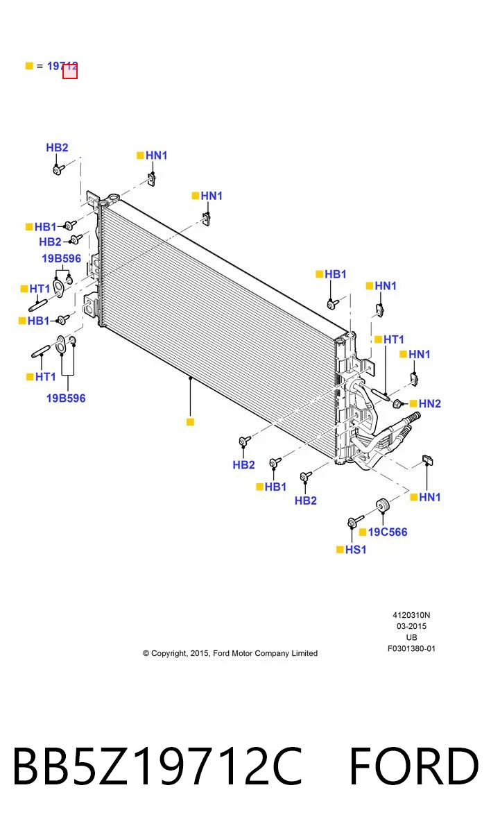 Radiador de aparelho de ar condicionado para Ford Explorer  U5