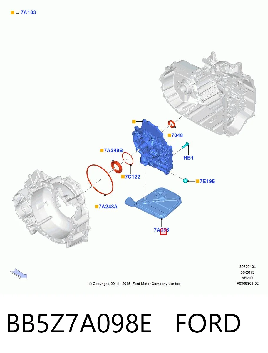 BB5Z7A098E Ford Filtro da Caixa Automática de Mudança