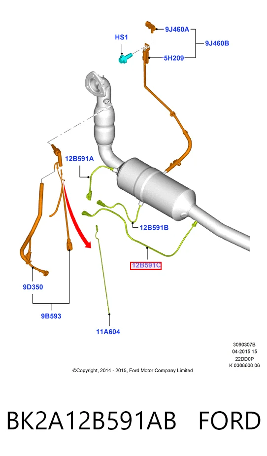 BK2A12B591AB Ford