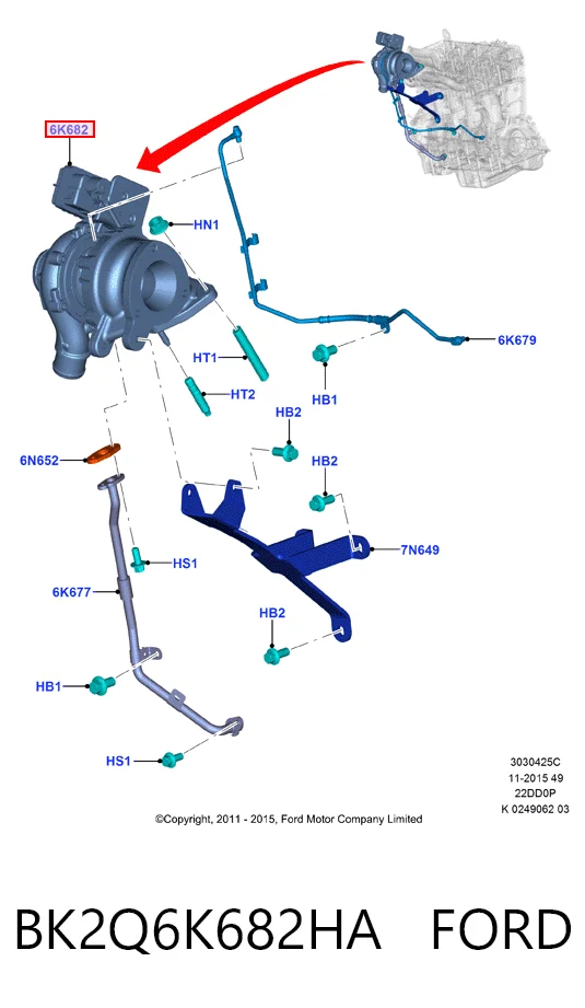 BK2Q6K682HA Ford Turbina