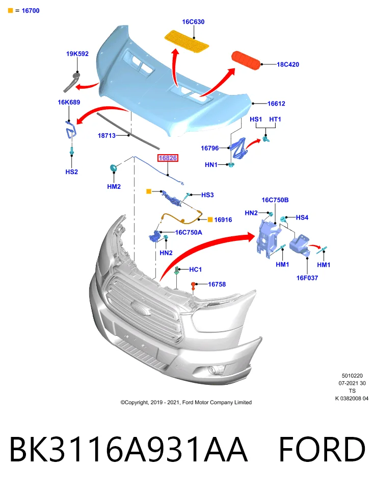 BK3116A931AA Ford