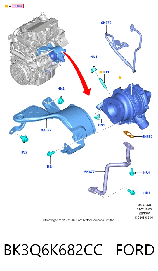 BK3Q6K682CC Ford Turbina