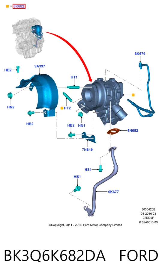 BK3Q6K682DA Ford Turbina
