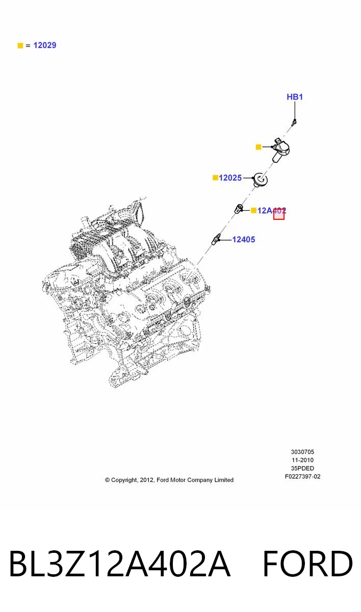 BL3Z12A402A Ford Ponta da vela de ignição