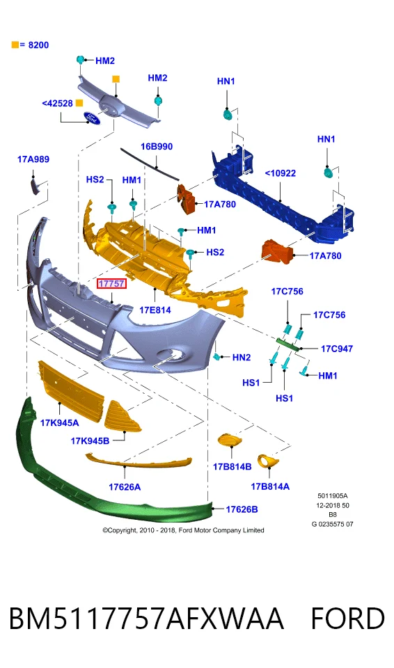  Pára-choque dianteiro Ford Focus III sedan (CB8) (2010 - 2020) III