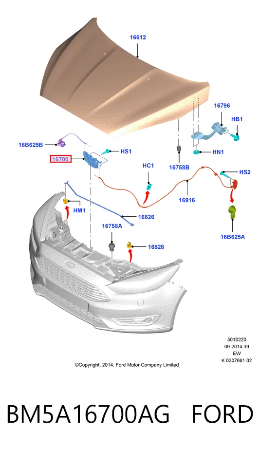 Compre Fecho da capota Ford Kuga 2