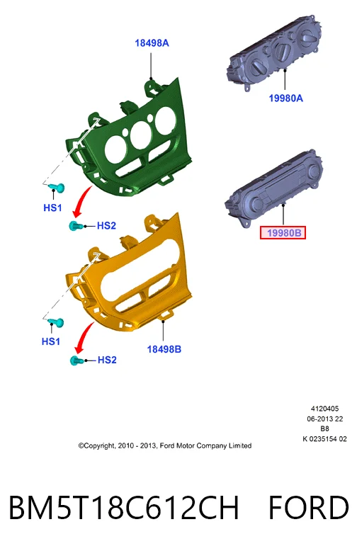 Unidade de controlo dos modos de aquecimento/condicionamento para Ford Focus III CB8