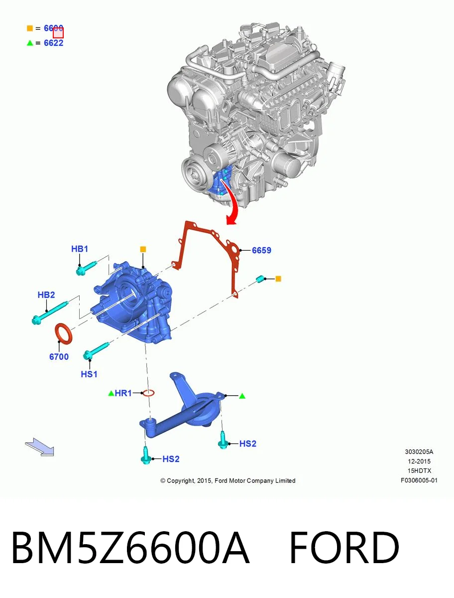 BM5Z6600A Ford Bomba de óleo