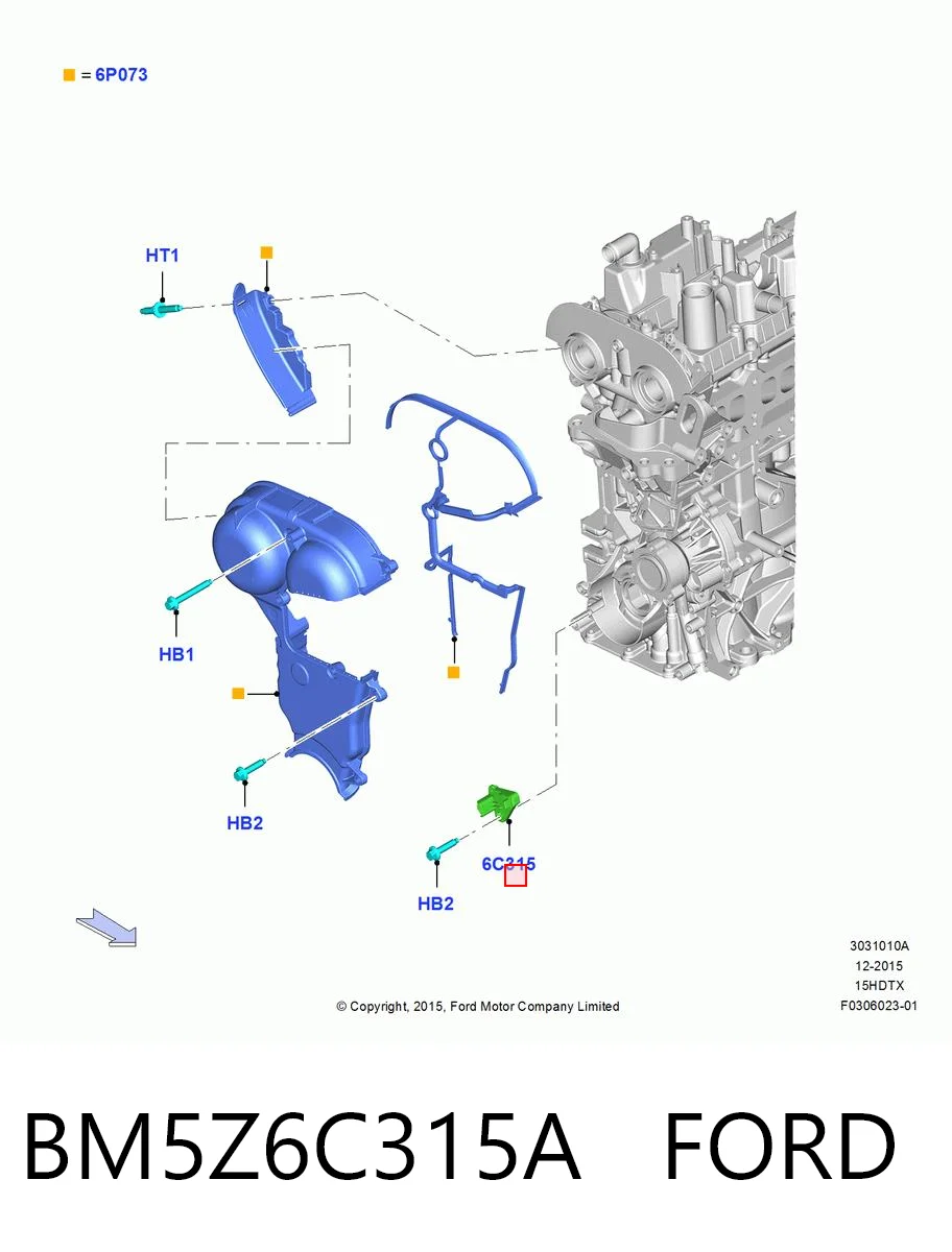 BM5Z6C315A Ford Sensor de posição (de revoluções) de cambota