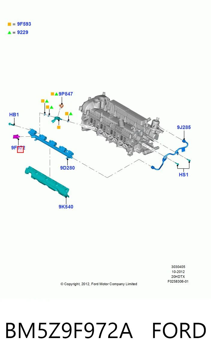 BM5Z9F972A Ford Sensor de pressão de combustível