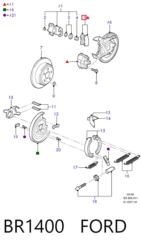 Compre Sapatas do freio traseiras de disco Ford Explorer 