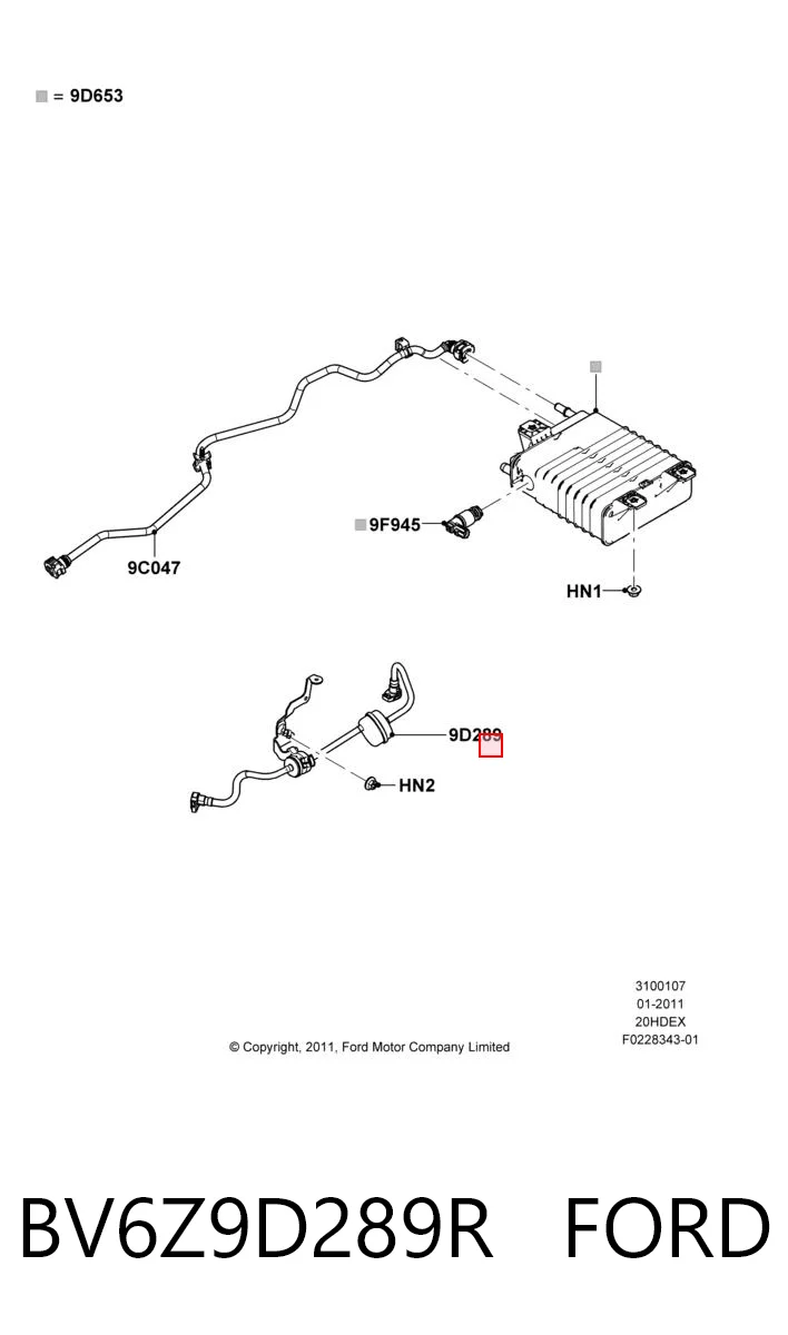 BV6Z9D289R Ford Válvula de adsorvedor dos vapores de combustível