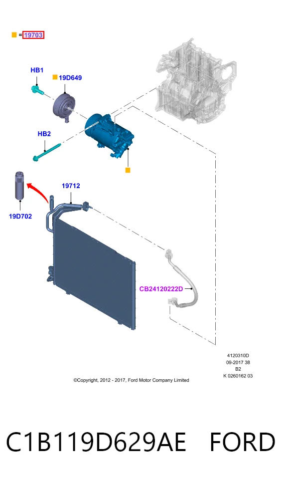 C1B119D629AE Ford Compressor de aparelho de ar condicionado