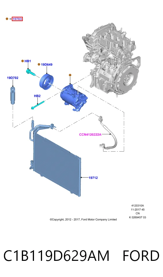 Compressor de aparelho de ar condicionado Ford C1B119D629AM preço, a partir de 122,32 USD