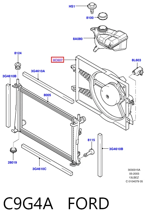 Difusor do radiador de esfriamento, montado com motor e roda de aletas 47978 NRF