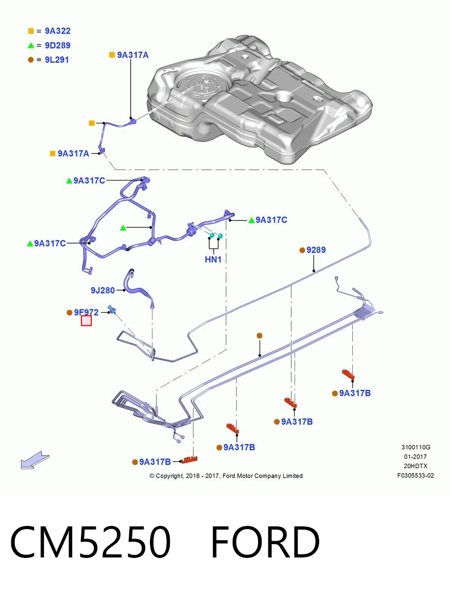 CM5250 Ford Sensor de pressão de combustível