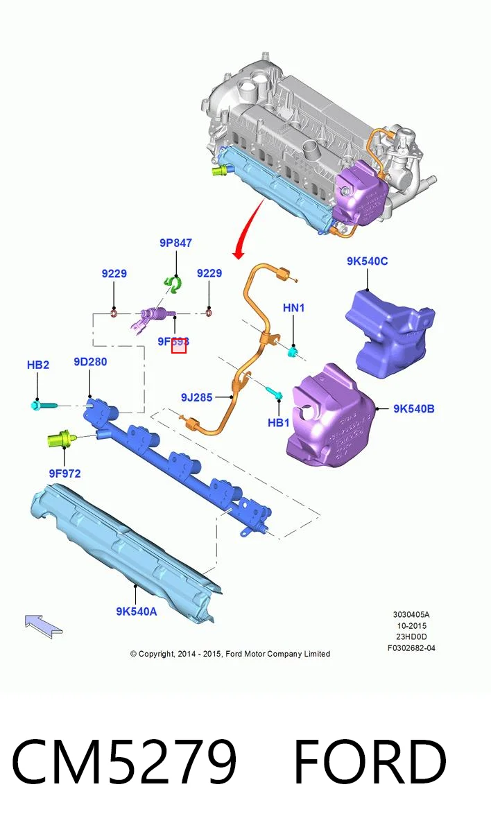 Injetor de injeção de combustível para Ford Mustang VI ZG