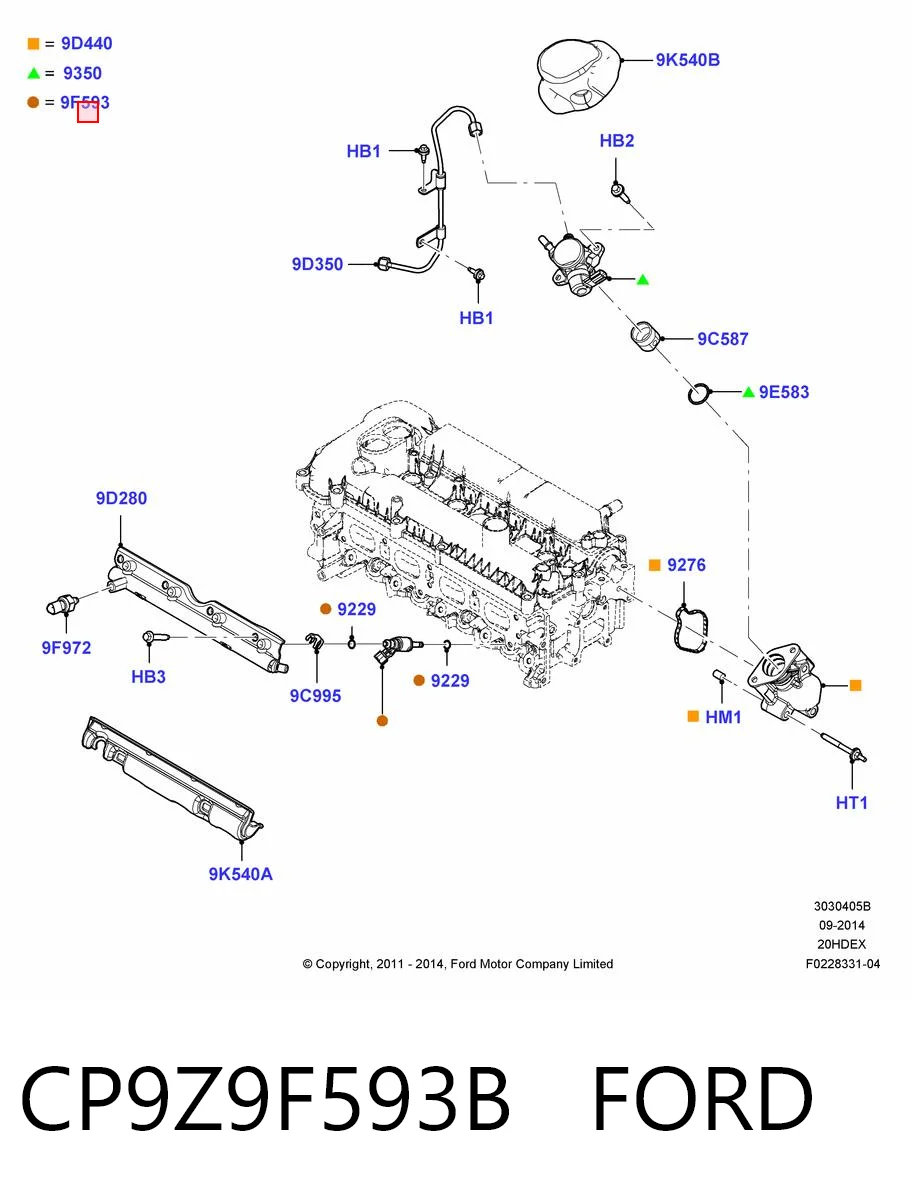 CP9Z9F593B Ford Injetor de injeção de combustível
