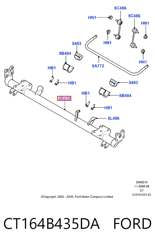 Viga de suspensão traseira (plataforma veicular) para Ford Connect  TC7