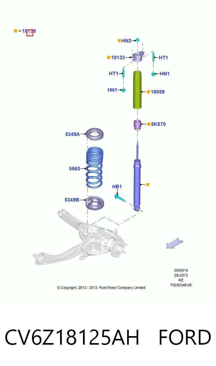 CV6Z18125AH Ford Amortecedor traseiro