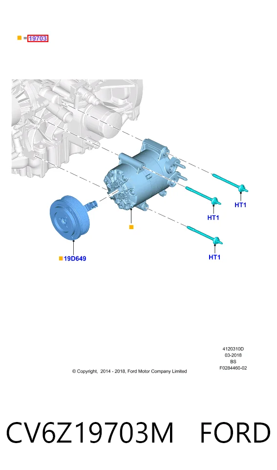 CV6Z19703M Ford Compressor de aparelho de ar condicionado