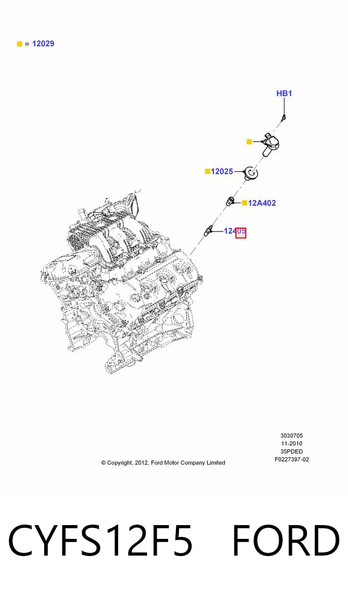 CYFS12F5 Ford Vela de ignição
