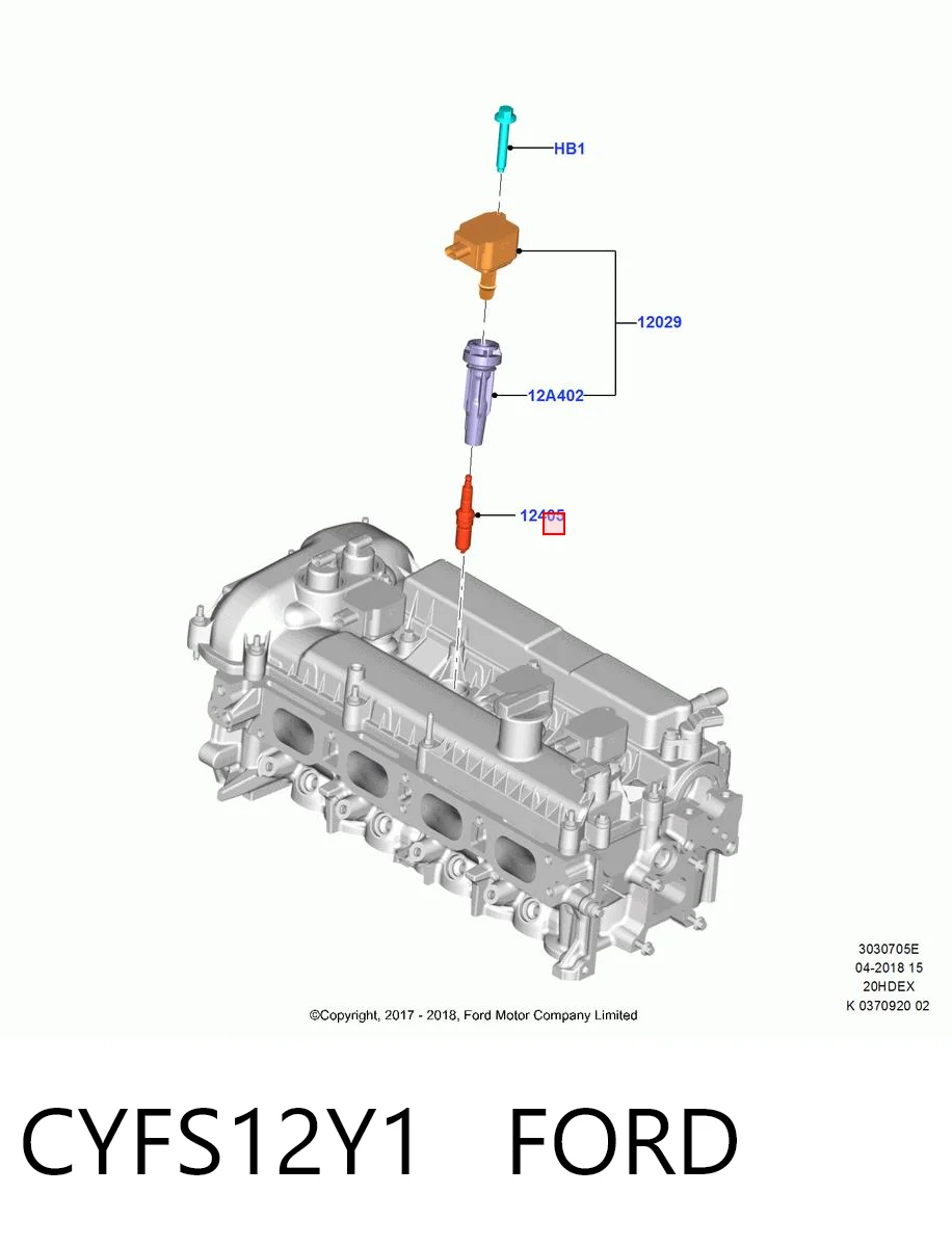 CYFS12Y1 Ford Vela de ignição